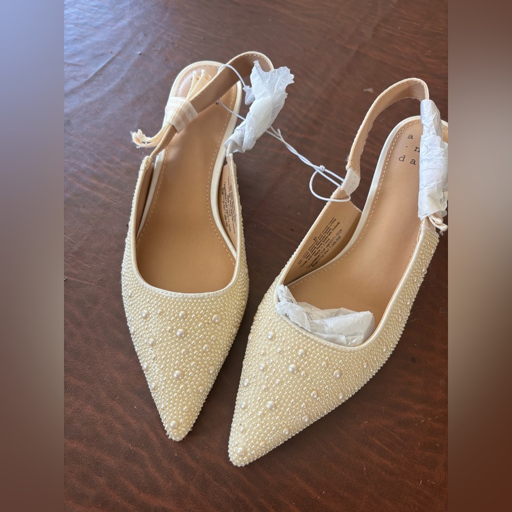 A New Day Ivory Pearl Slingback Heels - Picture 6 of 10